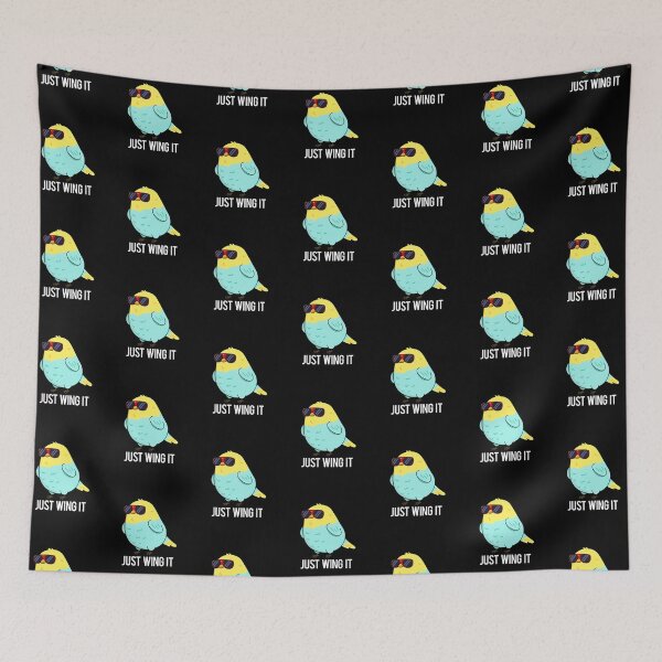 Item preview, Just Wing It Funny Bird Puns (Dark BG) designed and sold by punnybone.