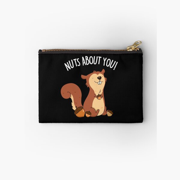 Item preview, Nuts About You Funny Squirrel Puns (Dark BG) designed and sold by punnybone.