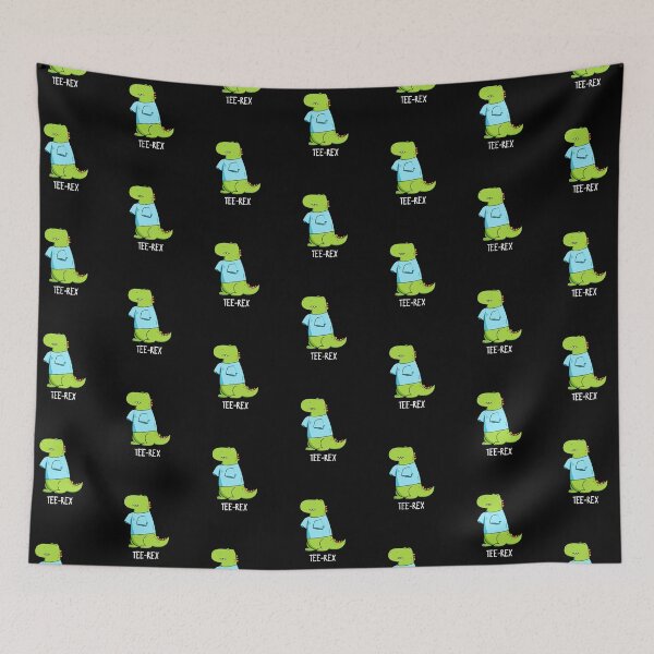 Item preview, Tee Rex Funny TShirt TRex Dinosaur Puns (Dark BG) designed and sold by punnybone.