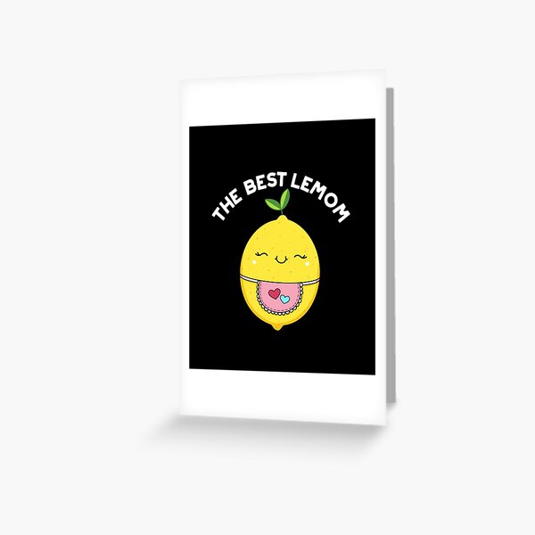 Le meilleur jeu de mots drôle de citron Lemom (Dark BG) Carte de vœux