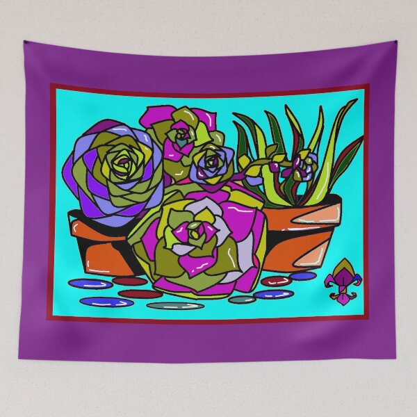 Item preview, A Still Life with Succulent Plants in Purples designed and sold by judy snyder.