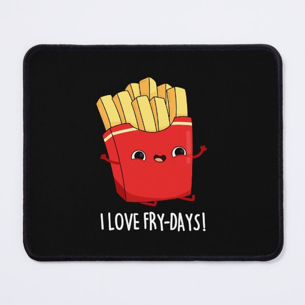 Item preview, I Love Fry-Days Funny French Fries Puns (Dark BG) designed and sold by punnybone.