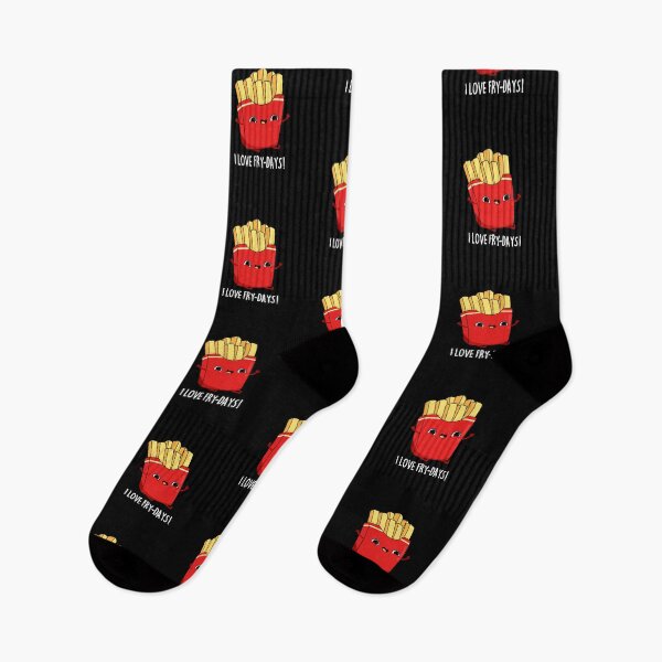 Item preview, I Love Fry-Days Funny French Fries Puns (Dark BG) designed and sold by punnybone.