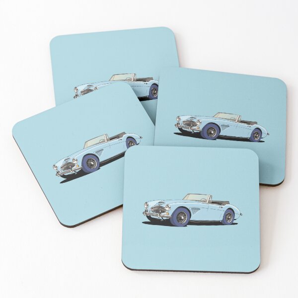 Item preview, Austin-Healey 3000 British sports car in light blue designed and sold by Webazoot Industries - Car Art.