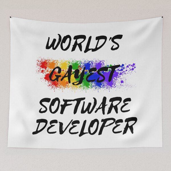 Item preview, World's Gayest Software Developer designed and sold by LuckyKermit.