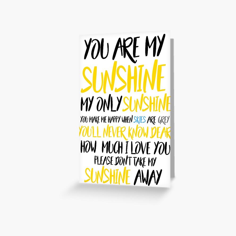 Melbourne Card You Are My Sunshine Melbourne Greeting Card 