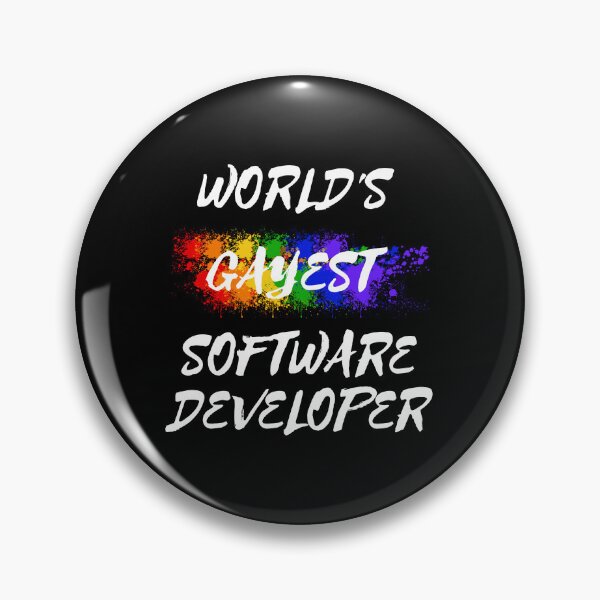 Item preview, World's Gayest Software Developer LGBT Joke With Rainbow Colors In Black designed and sold by LuckyKermit.