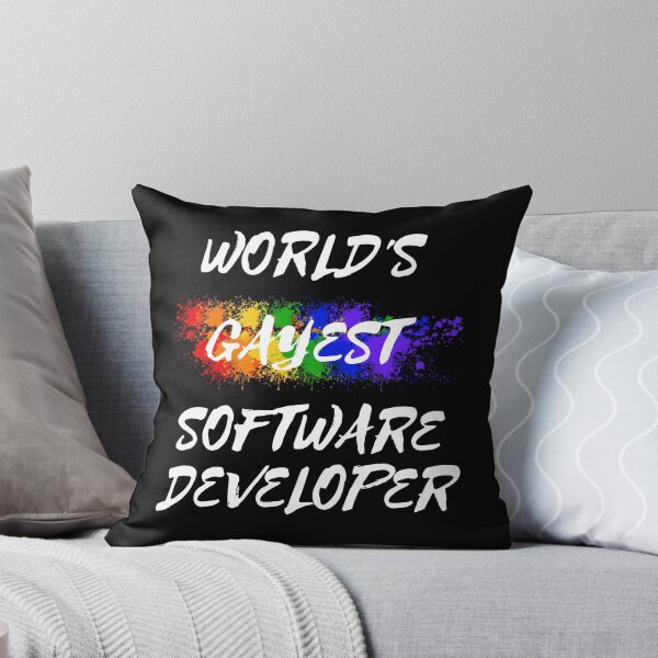 Item preview, World's Gayest Software Developer LGBT Joke With Rainbow Colors In Black designed and sold by LuckyKermit.