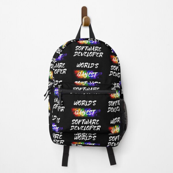 Item preview, World's Gayest Software Developer LGBT Joke With Rainbow Colors In Black designed and sold by LuckyKermit.