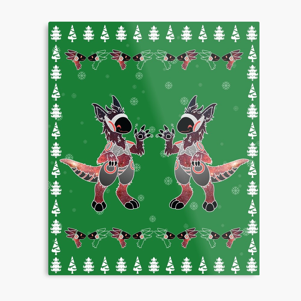 Protogen Christmas Blue Head and Tree furry fursuit pattern