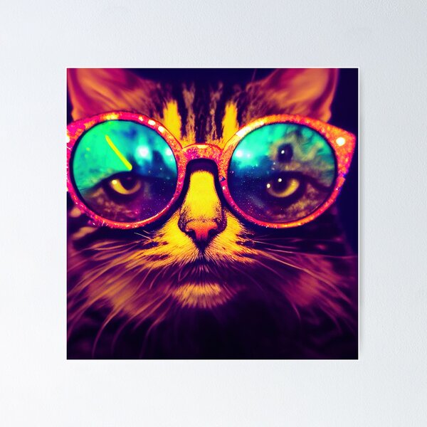 Funny Cat Glasses Poster – My Hot Posters