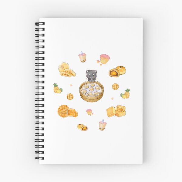 Item preview, Taiwanese Food 黑熊與台灣美食插畫 - Bubble Tea, Mooncakes, Pineapple Cake, Sky Lantern, Salted Egg Pastry, Suncake, Xiao Long Bao designed and sold by Rose Chiu.