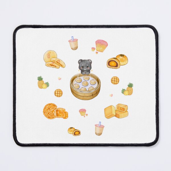 Item preview, Taiwanese Food 黑熊與台灣美食插畫 - Bubble Tea, Mooncakes, Pineapple Cake, Sky Lantern, Salted Egg Pastry, Suncake, Xiao Long Bao designed and sold by Rose Chiu.