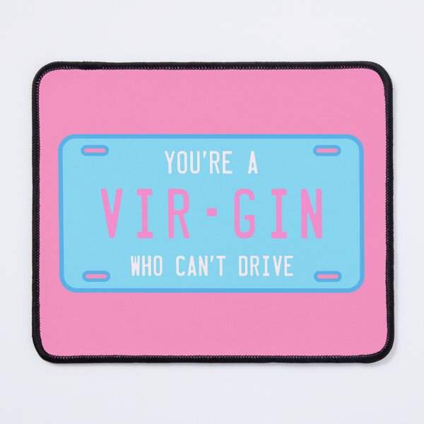 Item preview, Clueless Virgin Who Can't Drive, Blue / Pink. License Plate Original Design - Idea designed and sold by marina ralston.