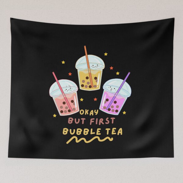 Artikelvorschau, Okay, aber zuerst Bubble Tea Netter Kawaii Bubble Tea Liebhaber entworfen und verkauft von Artistusha.