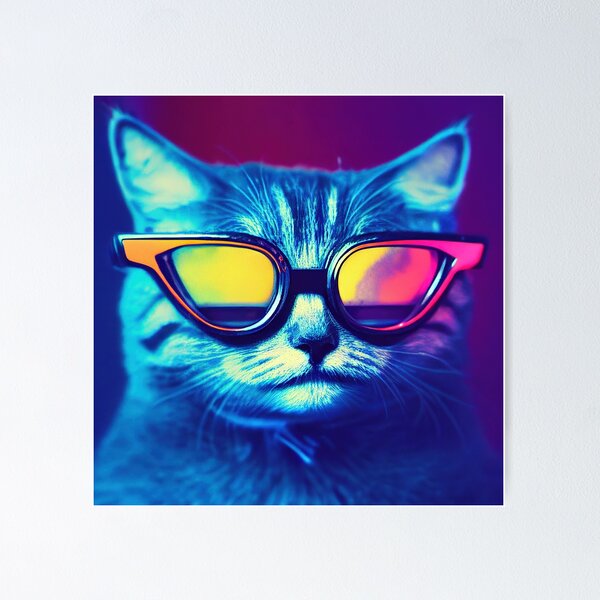 Funny Cat Glasses Poster – My Hot Posters