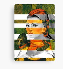 Frida Kahlo's Self Portrait with Monkey & Sophia Loren Canvas Print