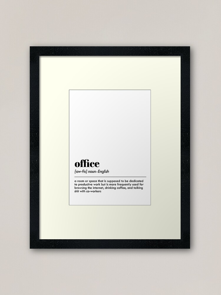 Lámina enmarcada «Office Word Definition Office Décor Print , Definición de  una palabra , Palabra del día» de IvintageArt | Redbubble