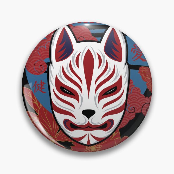 Item preview, Japanese Kitsune Protector Mask - Illustrated Digital Design designed and sold by mangaworldart.