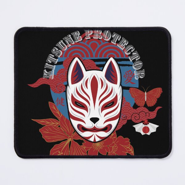 Item preview, Japanese Kitsune Protector Mask - Illustrated Digital Design designed and sold by mangaworldart.