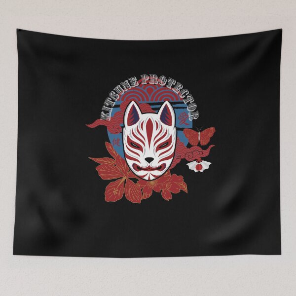 Item preview, Japanese Kitsune Protector Mask - Illustrated Digital Design designed and sold by mangaworldart.