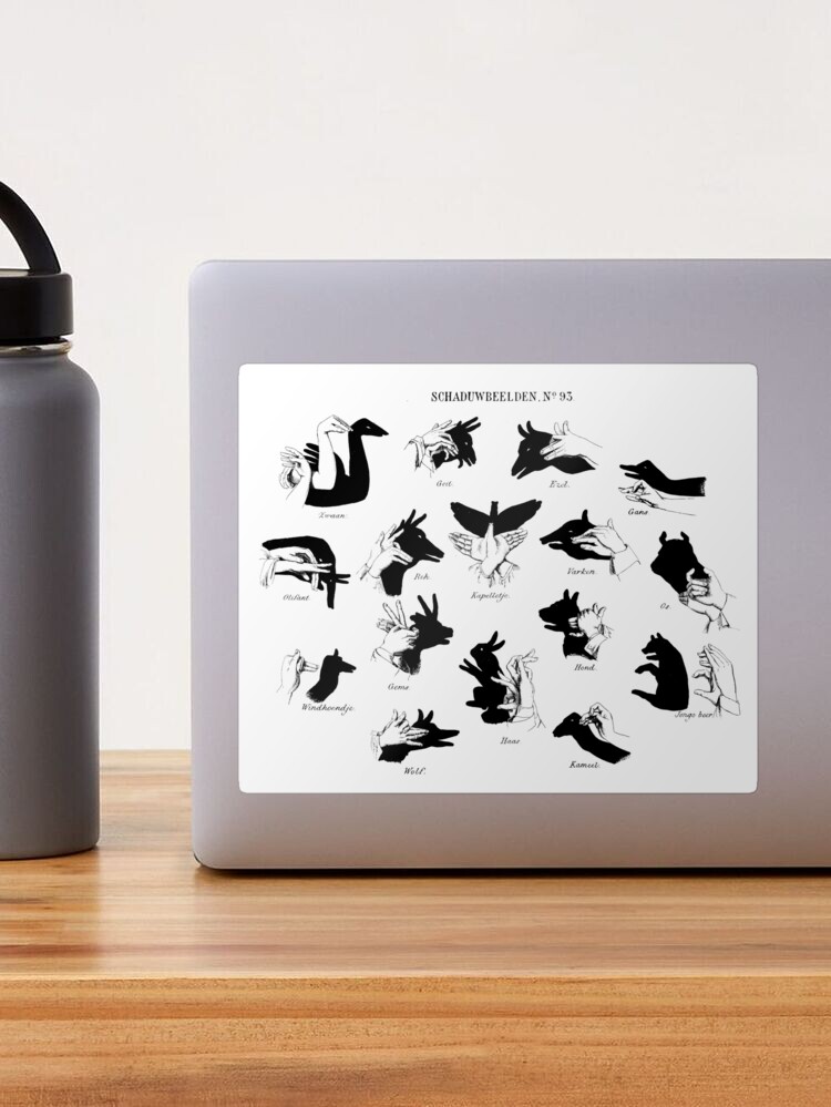 National Style Shadow Puppetry Stickers Water Bottle Laptop - Temu