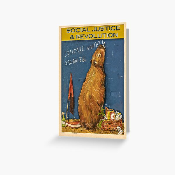Revolutionary capybara Greeting Card