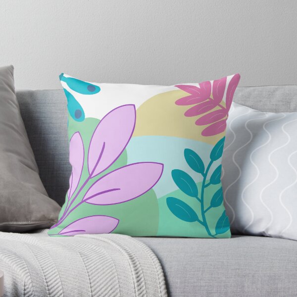 Flowers by the Sea Throw Pillow