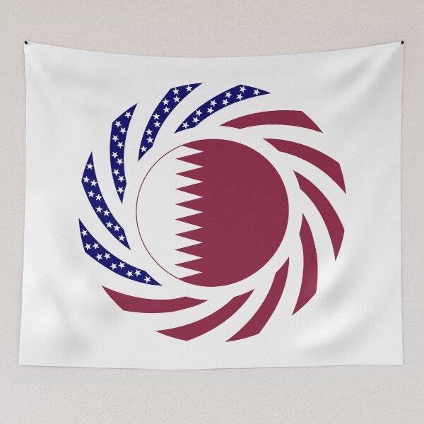 Item preview, Qatari American Multinational Patriot Flag Series designed and sold by Carbon-Fibre Media.