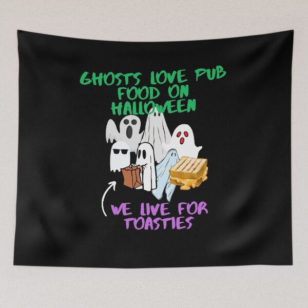 Item preview, Ghosts love pub food on Halloween designed and sold by rocklegends99.