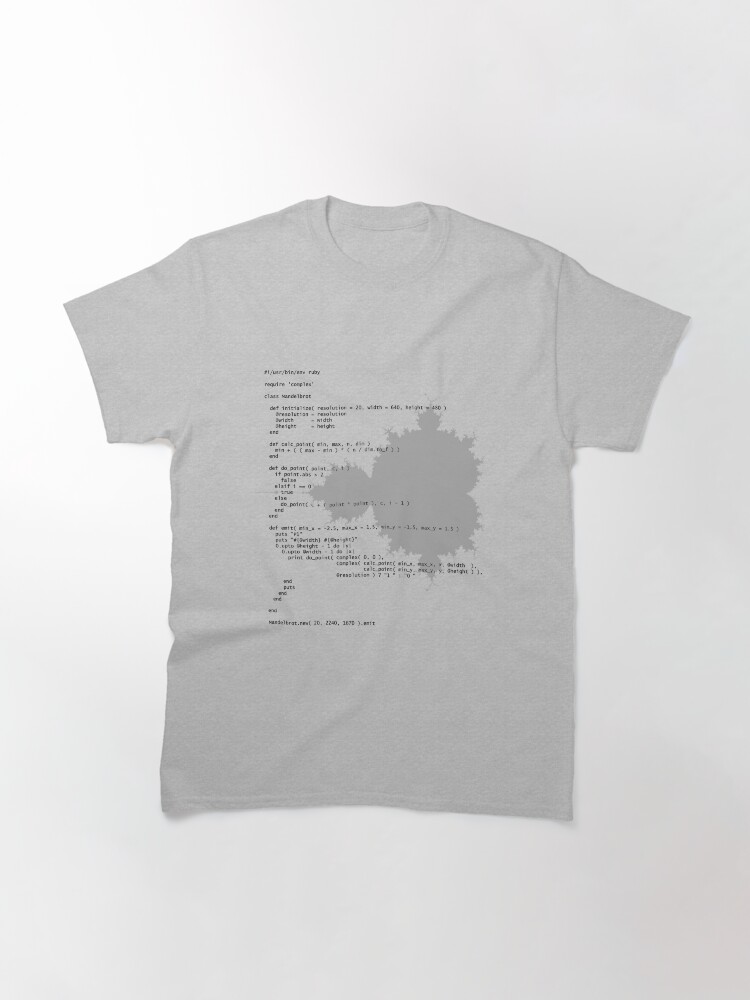 Thumbnail 3 of 7, Classic T-Shirt, Self-Documenting Mandelbrot designed and sold by davepearson.