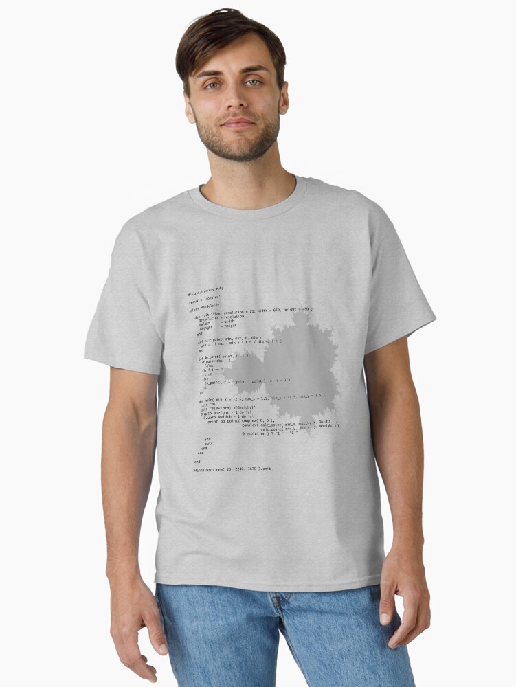 Thumbnail 1 of 7, Classic T-Shirt, Self-Documenting Mandelbrot designed and sold by davepearson.