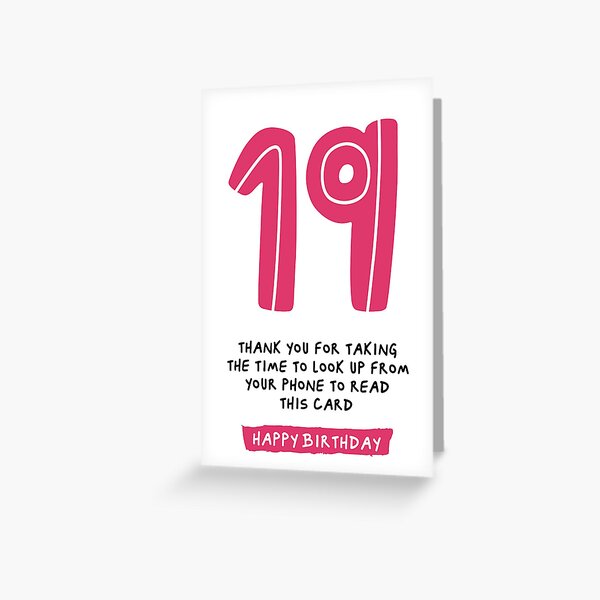 19th-birthday-card-funny-joke-for-19-year-old-pink-greeting-card