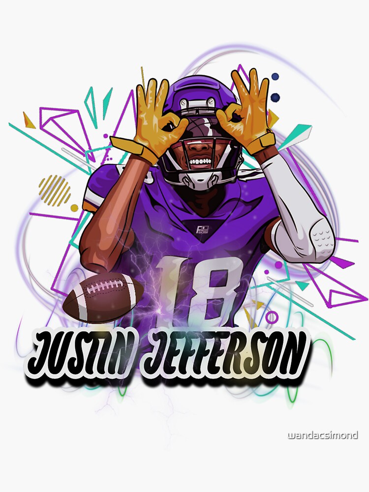 Justin Jefferson Sticker for Sale by Pestephan14