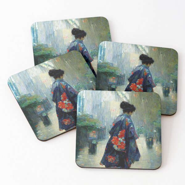 Item preview, Japanese girl walking in the rain  designed and sold by Mirochan80.
