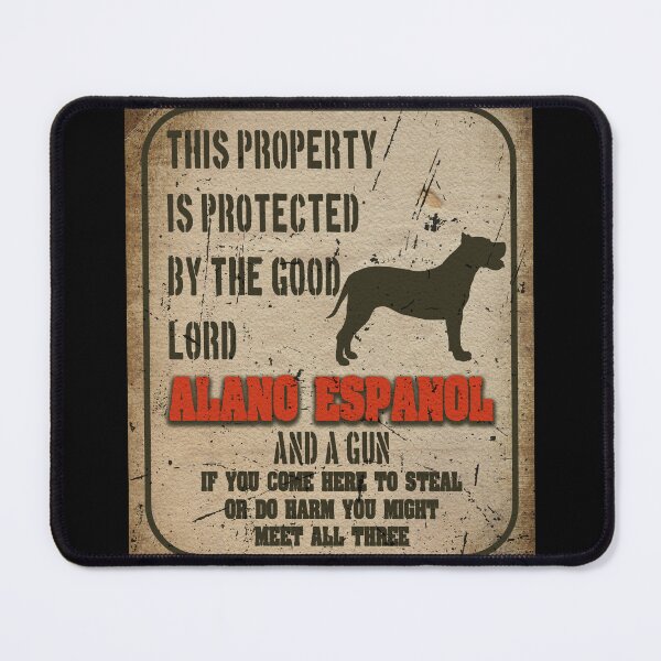 Item preview, Alano Espanol Silhouette Vintage Humorous Guard Dog Warning Sign designed and sold by Cuddlythopia.