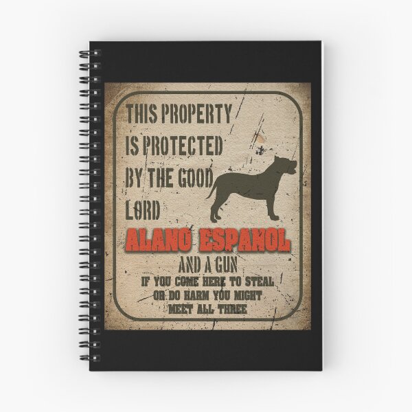 Item preview, Alano Espanol Silhouette Vintage Humorous Guard Dog Warning Sign designed and sold by Cuddlythopia.