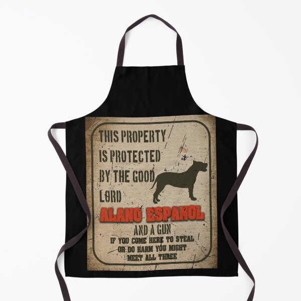 Item preview, Alano Espanol Silhouette Vintage Humorous Guard Dog Warning Sign designed and sold by Cuddlythopia.
