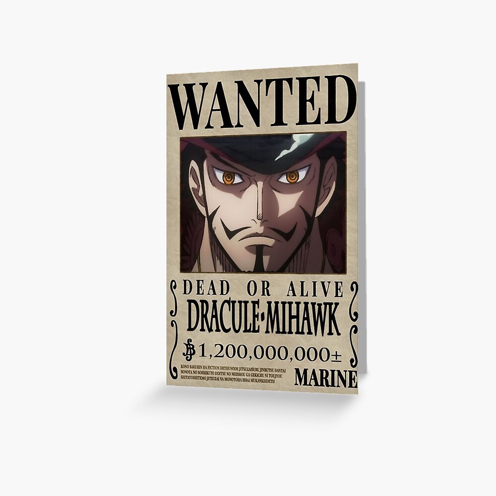 Poster Wanted One Piece - Mihawk