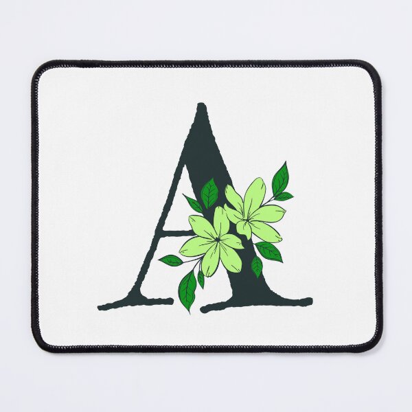 Item preview, Green floral A monogram designed and sold by Coffee Lifestyle.