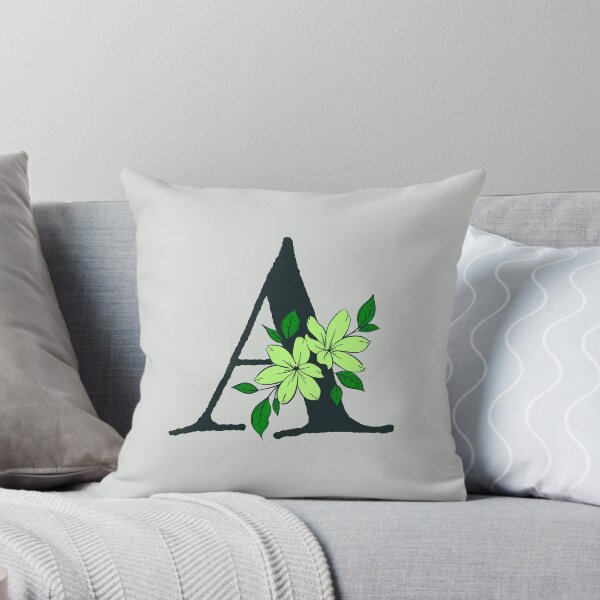 Item preview, Green floral A monogram designed and sold by Coffee Lifestyle.