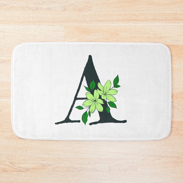 Item preview, Green floral A monogram designed and sold by Coffee Lifestyle.
