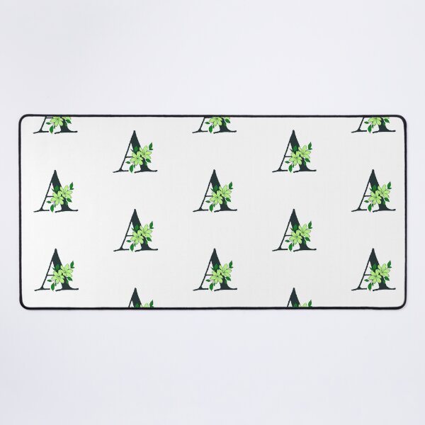 Item preview, Green floral A monogram designed and sold by Coffee Lifestyle.