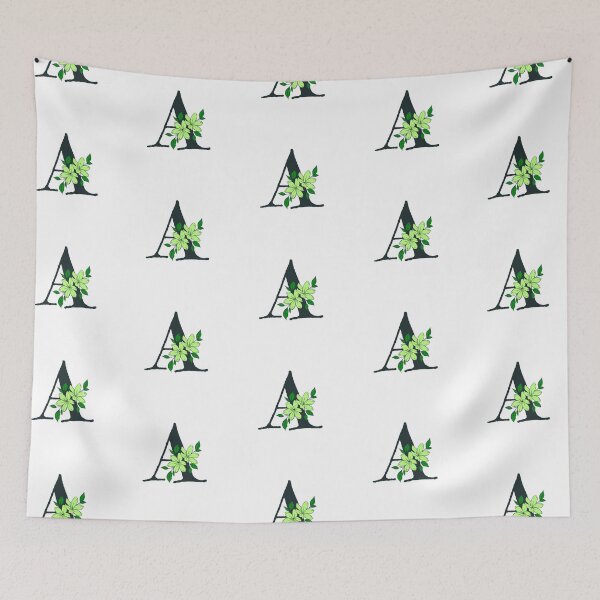 Item preview, Green floral A monogram designed and sold by Coffee Lifestyle.