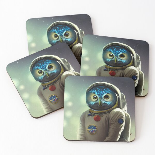 Item preview, Blue Owlstronaut- Funny Owl Astronaut in Space designed and sold by MythicModern.