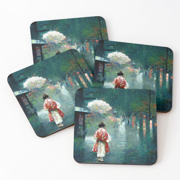 Item preview, Japanese girl walking in the rain  designed and sold by Mirochan80.