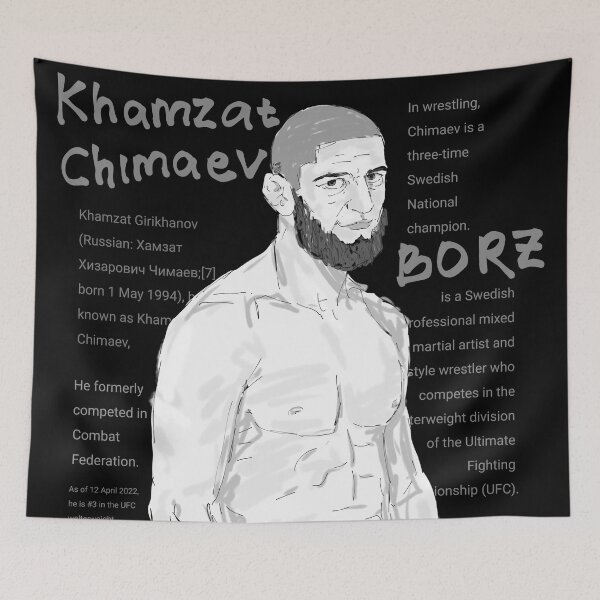 Item preview, Khamzat Chimaev illustration profile designed and sold by KennyLucky.