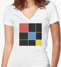 Trinomial Cube Women's Fitted V-Neck T-Shirt
