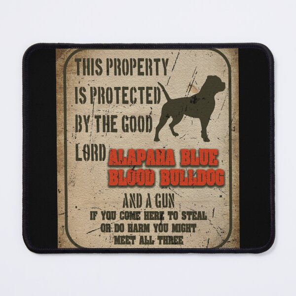 Item preview, Alapaha blue blood bulldog Vintage Humorous Guard Dog Warning sign designed and sold by Cuddlythopia.