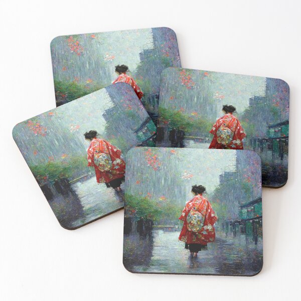 Item preview, Japanese girl walking in the rain  designed and sold by Mirochan80.